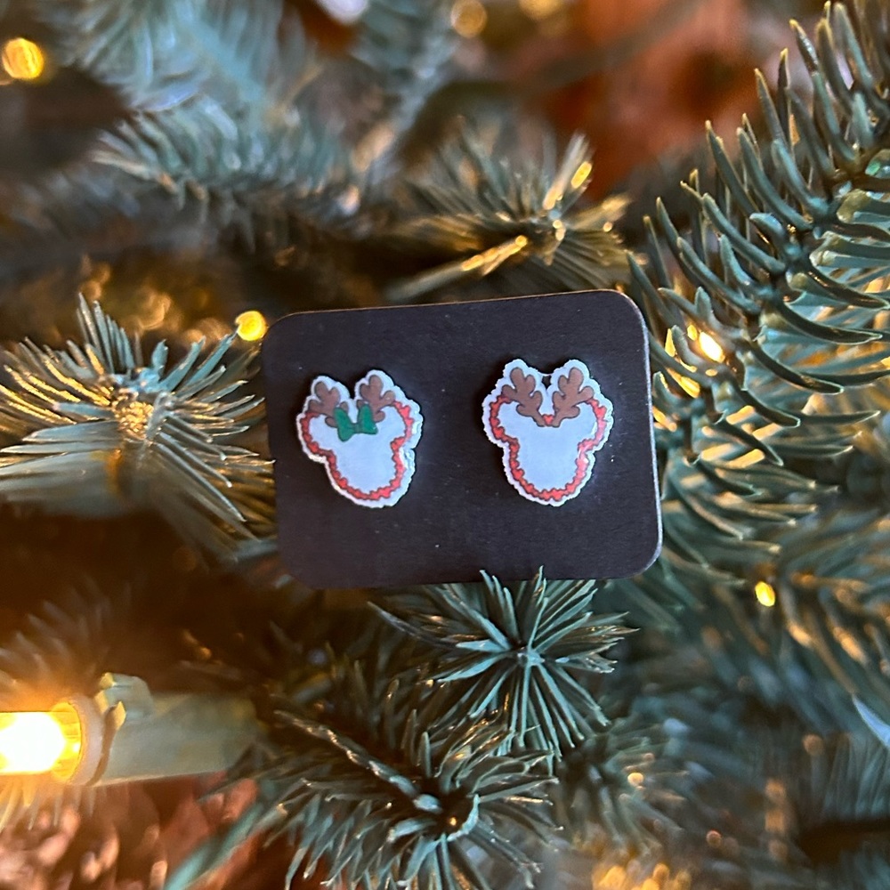 Minnie Mouse Mickey Mouse Earrings ~ Cute Reindeer Antlers! ~ Brand New